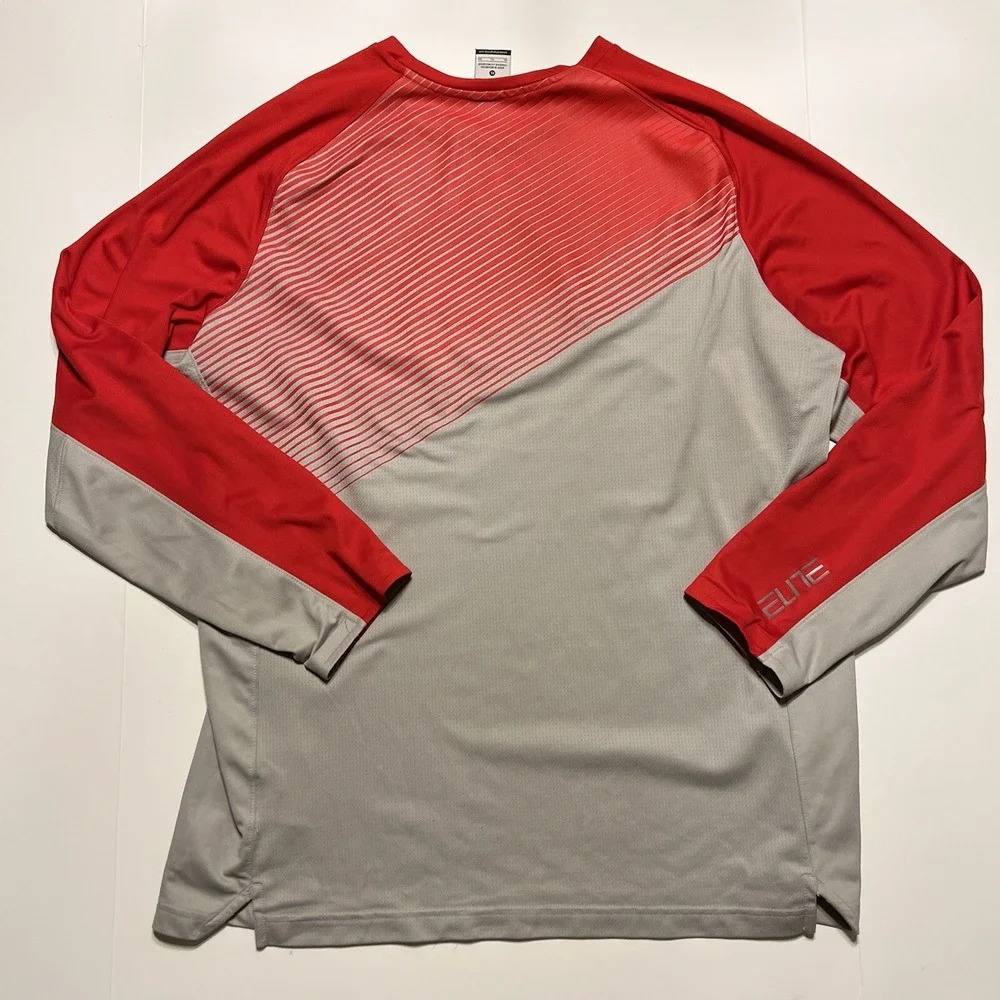 Nike Elite Ohio State Buckeyes Shirt Warm Up Basketball Size XL Dri Fit Stitched